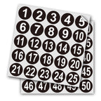 Black Consecutive Number Stickers – 1 to 50,1 Set – Vinyl Self Adhesive Premium Decal for Storage, Organizing, Boxes, Bins, Toolbox (Black,3 Inch) Black 3inch