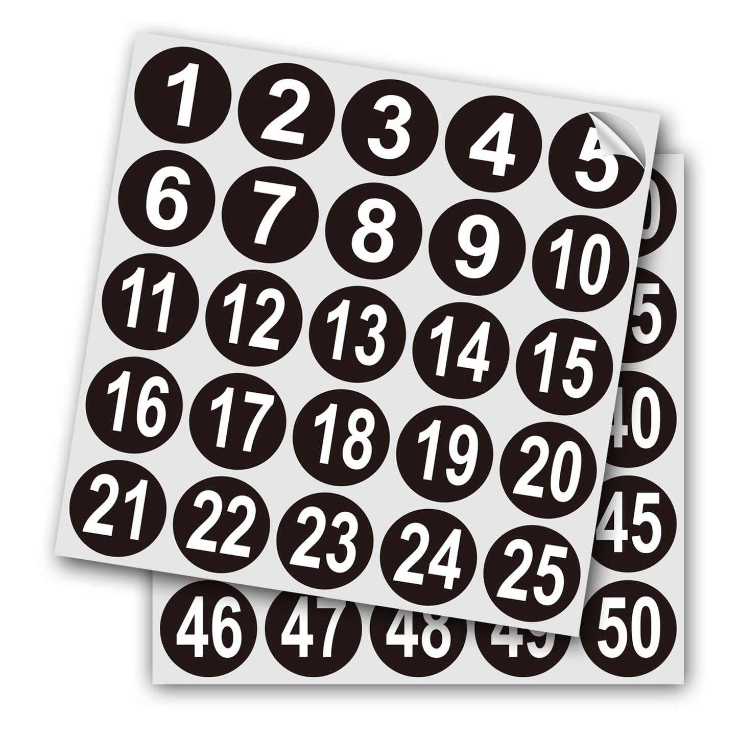 Black Consecutive Number Stickers – 1 to 50,1 Set – Vinyl Self Adhesive Premium Decal for Storage, Organizing, Boxes, Bins, Toolbox (Black,3 Inch) Black 3inch