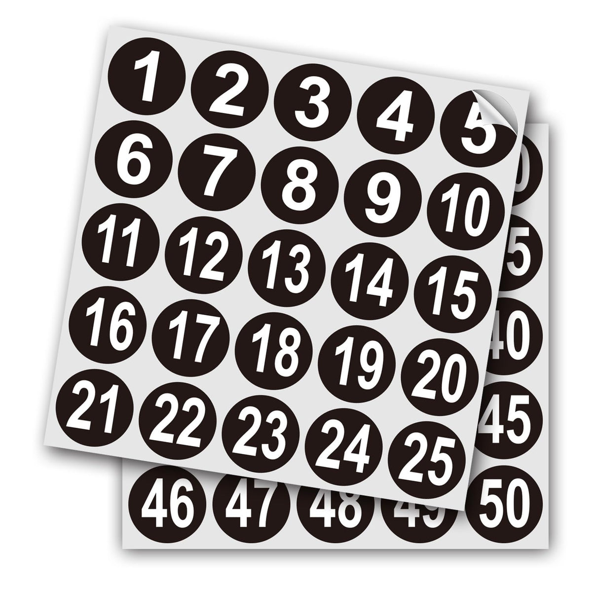 Black Consecutive Number Stickers – 1 to 50,1 Set – Vinyl Self Adhesive Premium Decal for Storage, Organizing, Boxes, Bins, Toolbox (Black,3 Inch) Black 3inch