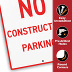 2 Pcs No Construction Parking Sign