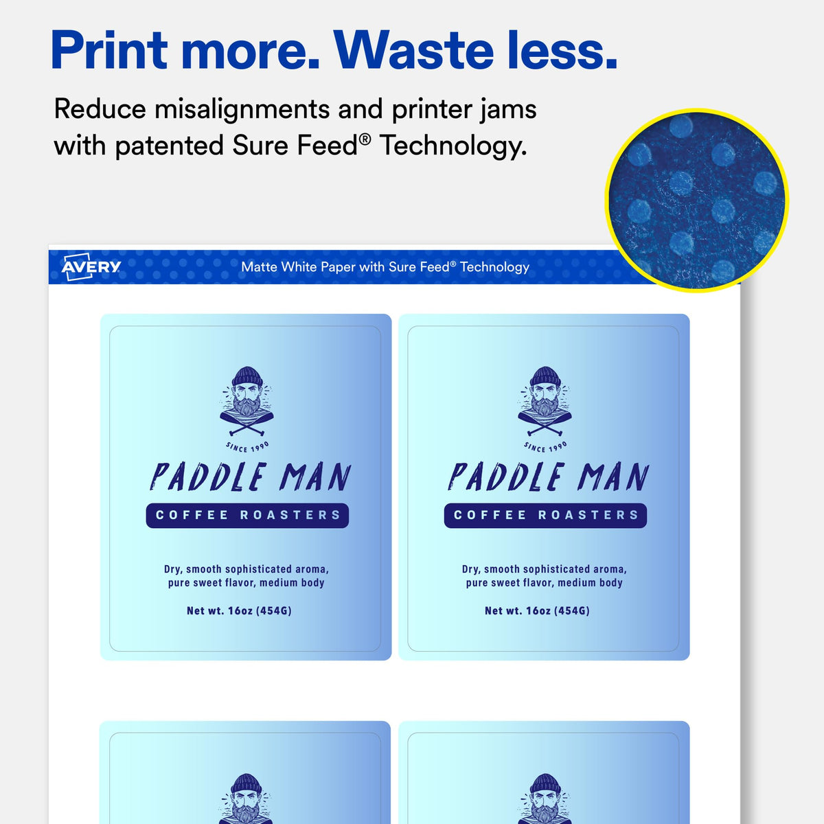 Avery® Matte White Rectangle Labels, 4" x 3-1/3", 400 Total 400 labels
