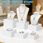 6 Pcs Acrylic Buffet Risers and Stand Food Risers with Mini Sign and Marker