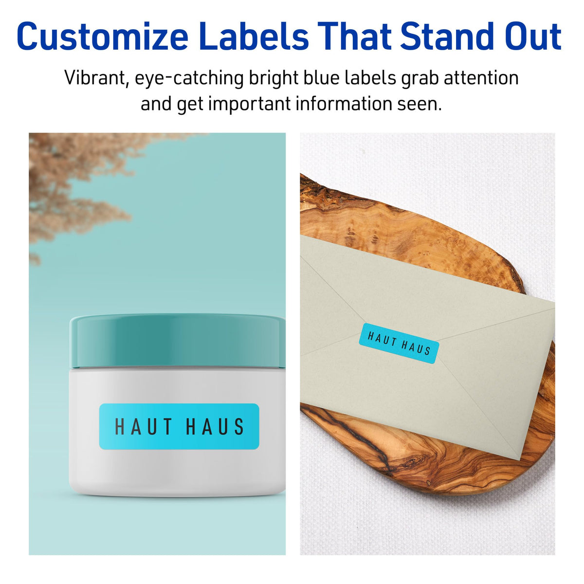 Avery® Printable Rectangle Labels, Sure Feed® Technology, 2/3" x 1-3/4", Bright Blue Labels, Print-to-The-Edge, Laser/Inkjet Printable, 880 Total, Great for Product Merchandising and Jars 880 labels