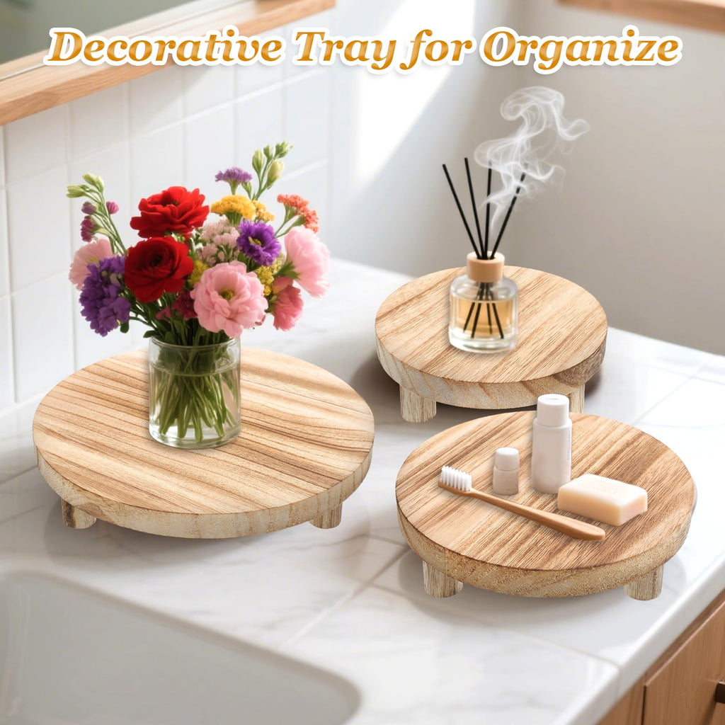 4 Pcs Wooden Risers Display Stands 5", 6", 7", 8", Brown