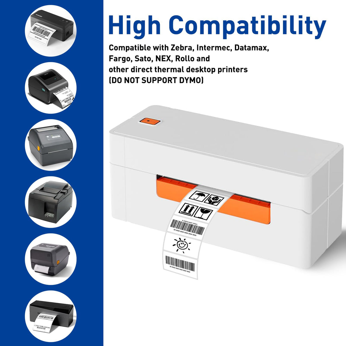 ESSENTIAL 2" x 1" Direct Thermal Barcode Labels, (1300 Labels, 1 Roll) 2"x1"