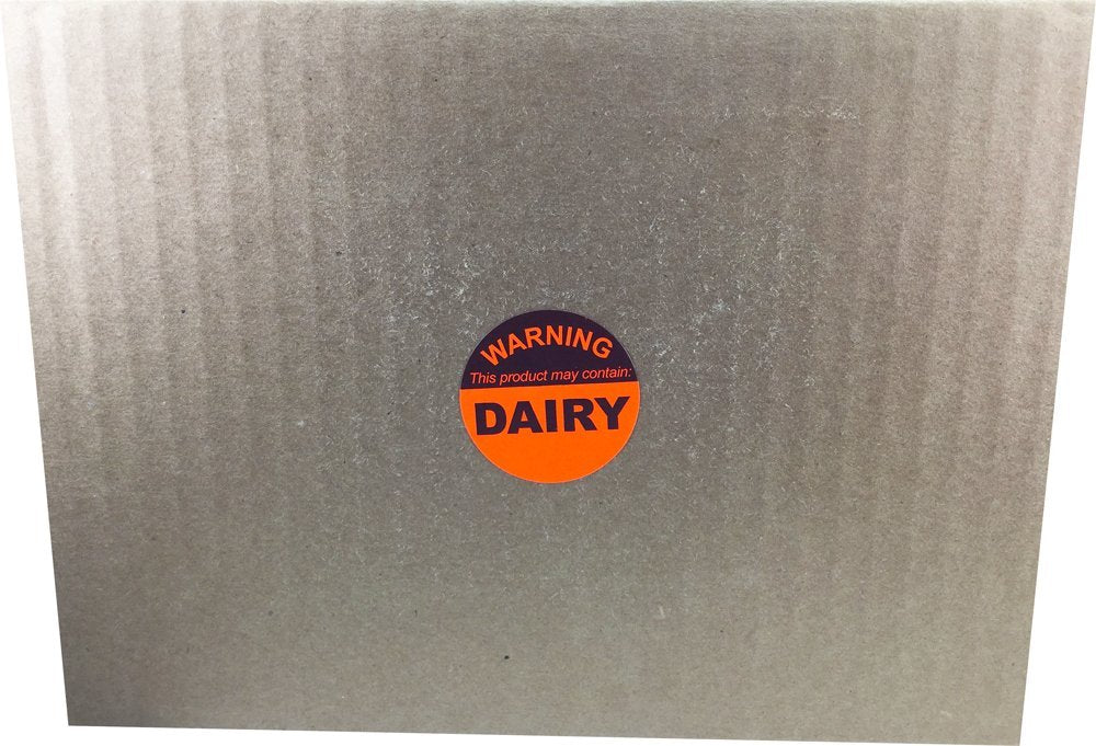 Food Allergy Warning Labels This Product May Contain Dairy 1.5 Inch Round Circle Dots 500 Adhesive Stickers