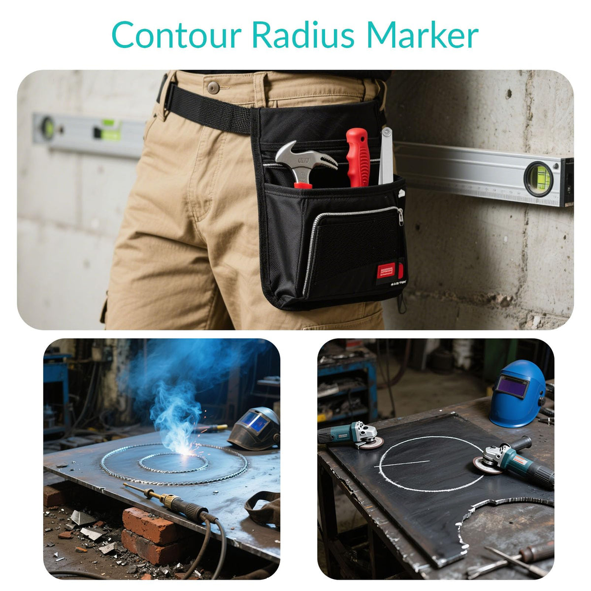 Up to 8" Contour Radius Marker, Curve O Mark with 5 Soapstone ＆ Holder Up to 8"