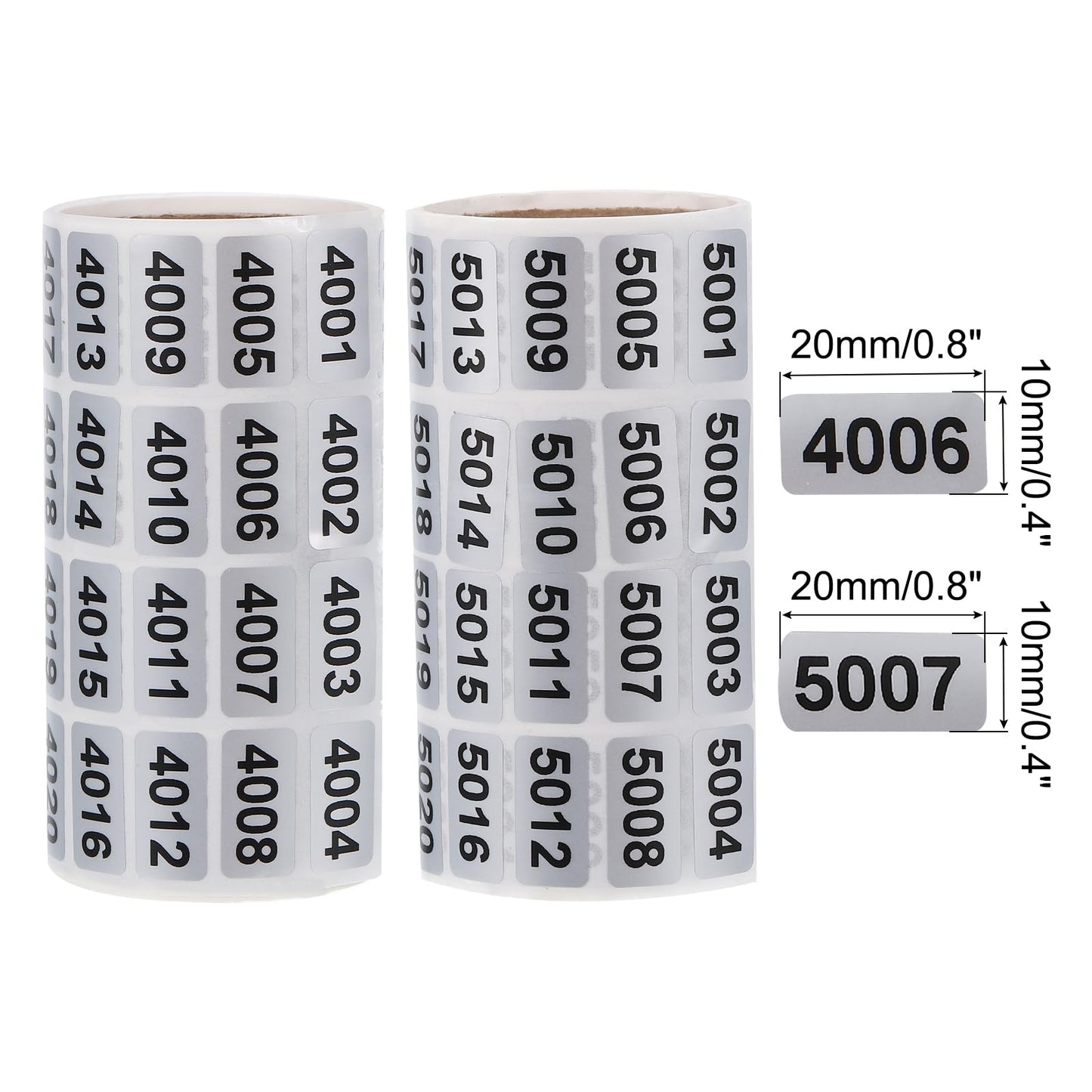 MECCANIXITY 4001 to 5000, 5001 to 6000 Consecutive Number Stickers Inventory Label Black Numbers for Office Warehouse Numbering Classification, Total 2000pcs