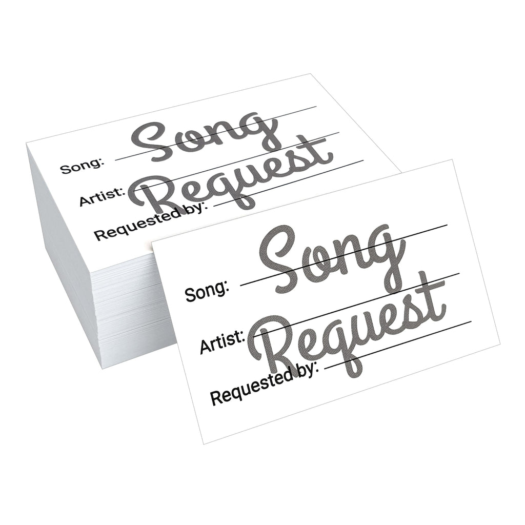 RXBC2011 Song request cards wedding reception guest interaction music table decoration pack of 100 White