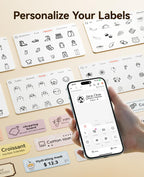NIIMBOT D110 Upgrade Mini Label Maker, Bluetooth Thermal Printer for Daily White Label Machine with 1 Label Tape