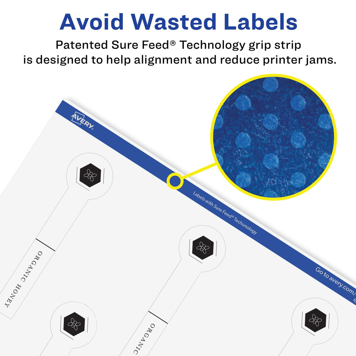 Avery® Glossy Clear Lollipop Labels, Sure Feed® Technology, 1" x 4", 80 Glossy Clear Labels, Print-to-The-Edge, Laser/Inkjet Printable 80 labels