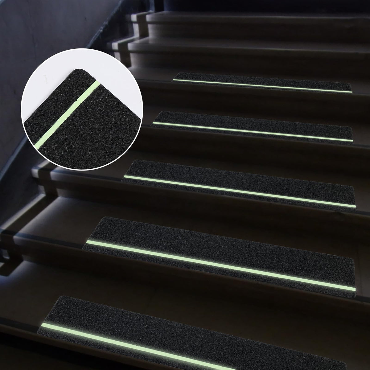 Anti Slip Tape with Glow in The Dark Stripe 2Inch x 32FT Best Grip Non Slip Strips Tape High Traction Abrasive Adhesive for Step