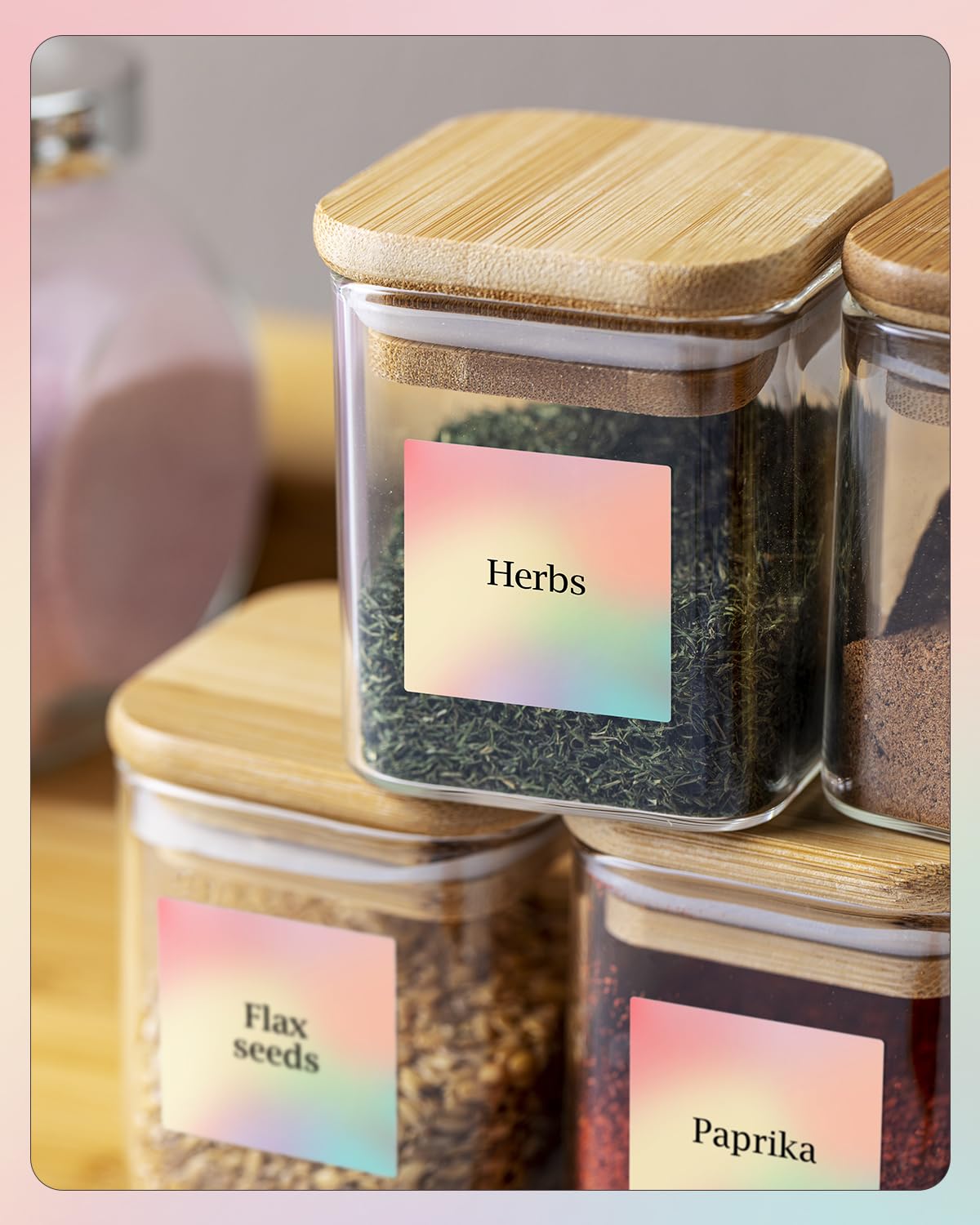 2x2 Thermal Stickers 500 Labels/Roll+ILH01 Label Holder Pink