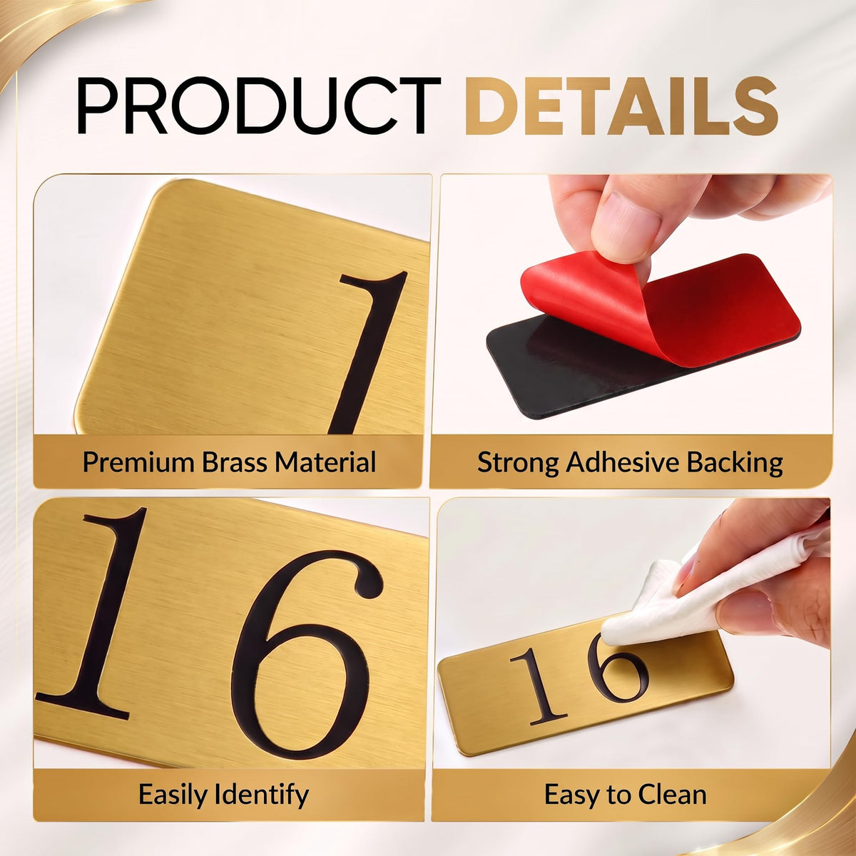 Yaocom 25 Pcs Brass Numbered Tags Metal Locker Number 1-25, 2.4x1 Inch