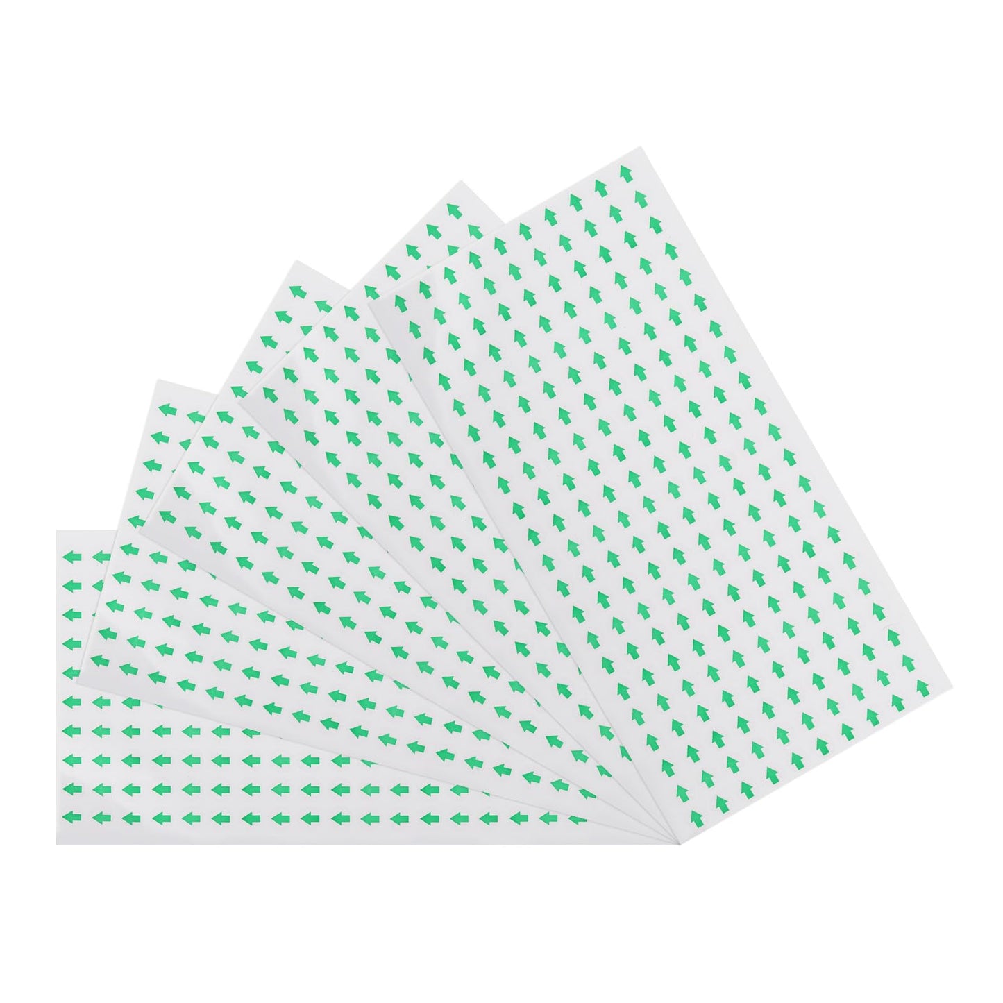 MECCANIXITY Round Arrow Shape Stickers Labels Color Coded 0.4Inch Green Clear for Maps, Reports, Special Projects 210 Count Pack of 5