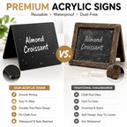 20 Pack Acrylic Chalkboard Signs with 8 Liquid Chalk Markers & 2 Cleaning Cloths, Reusable Double Sided Mini Table Signs