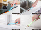 Eunion blue plastic paint scrapers and label peelers, multipurpose stiff scrapers for cleaning and paint removal, 3-pack set.