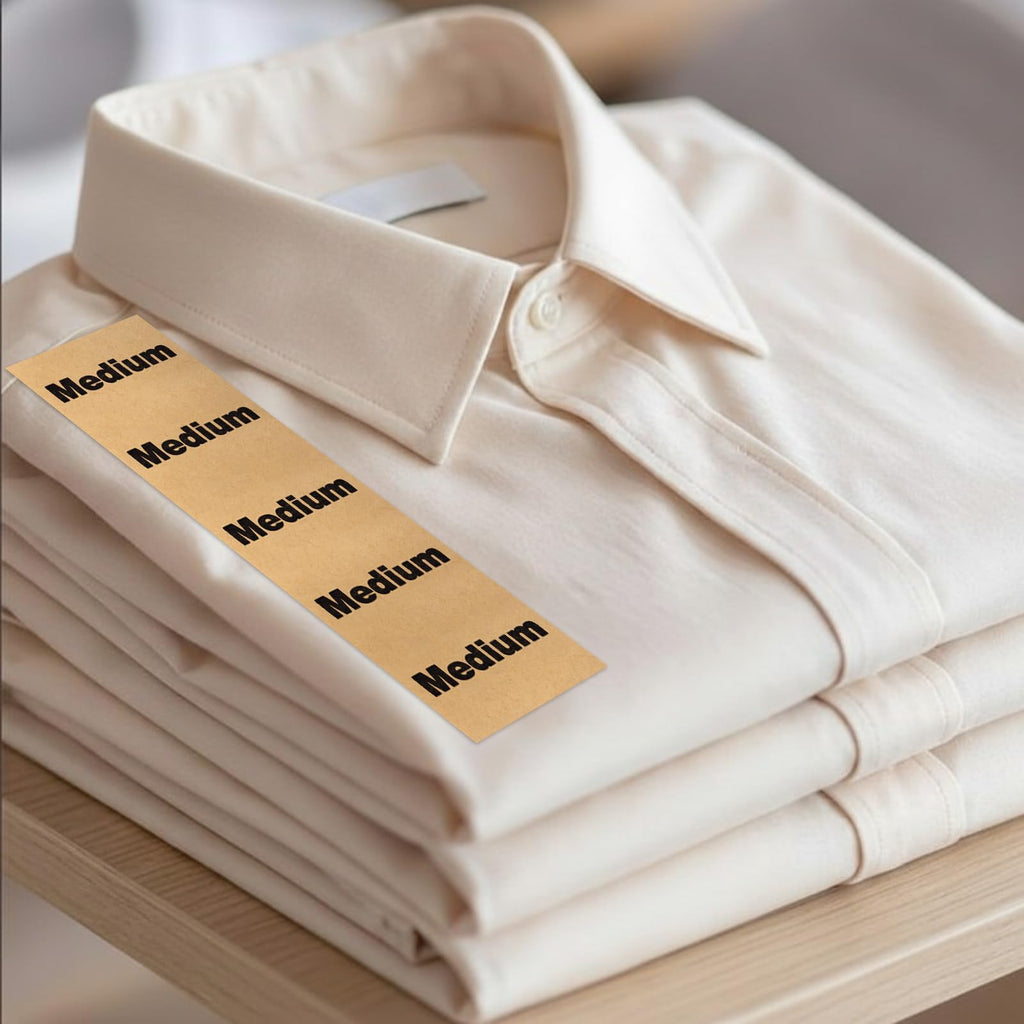 750 PCS XS-2XL Clothing Size Strip Labels