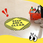 Yexiya 5 Pcs Keep Area Clear Floor Sign Round