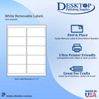 White Removable Shipping Labels 2" x 4" Mailing Stickers - 250 Labels