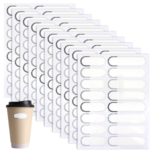160pcs Water Bottle Labels, Self-Adhesive Bottle Strickers Waterproof Bottle Labels Write-On Kids Name Labels Removable Write-On Stickers for Baby Daycare and Business Office