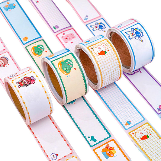 Cute Name Tag Sticker Animal Label Name Stickers Cute Dinosaur Rabbit Astronaut Name Badge School Book Pencil Name Label Sticker for Kid Students Stationery Desk Supplies 240 Pcs (4p Animal) 4p Animal