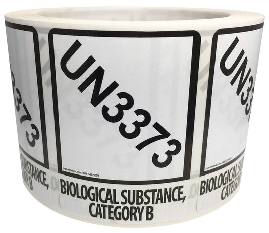 Small UN3373 Labels for Biological Substance Category B 2 x 2.75 Inch 500 Total Labels