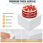 6 PCS Buffet Risers with Table Runner, Food Display Risers for Buffet Table White 3'',4'',5'',6'',7'',8''