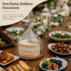 6-inch cake stand with a shatterproof acrylic cake dome—the perfect choice for kitchenware, birthdays, parties, weddings, and baking gifts, ideal for displaying food