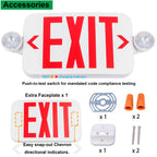 LIT-PaTH Exit Sign with Emergency Light, Battery Backup, 1 Pack 1-Pack