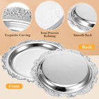 PRETYZOOM Silver Iron Serving Tray 20.00X20.00X1.50cm Decorative Tray