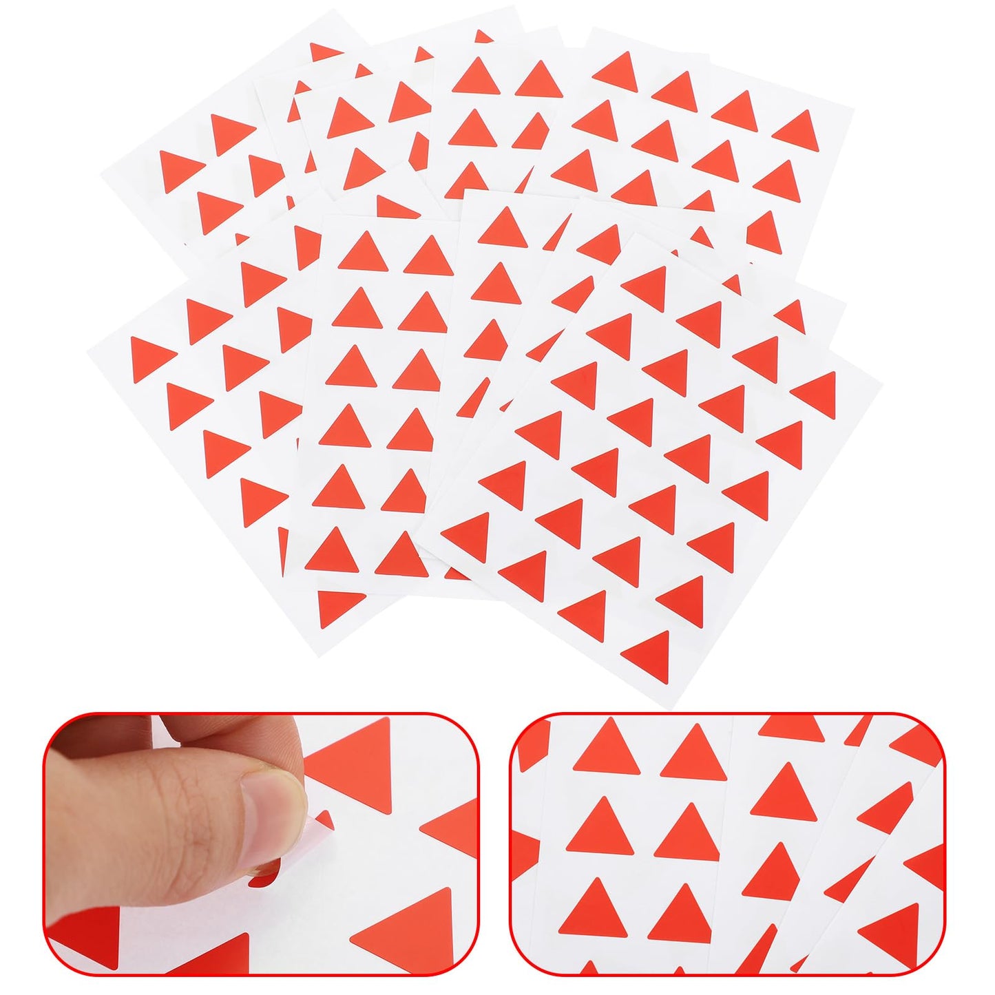 Ciieeo 12 Sheets Triangle Map Marker Stickers, Red Adhesive Stickers for Plan, Students, Reward, Home, Office Use