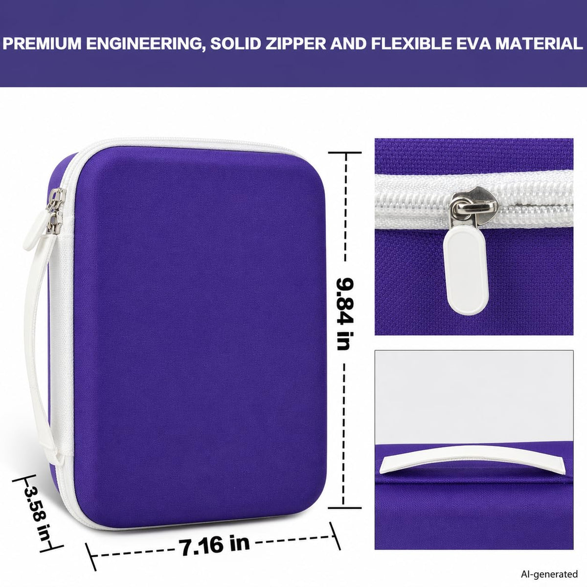 ALKOO Hard Travel Case for DYMO LetraTag LT-100H Label Maker Purple Large