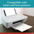 Premium Label Supply White Sticker Square Labels – 2" x 2" – Laser/Inkjet Compatible – (20 per Sheet), 100 Sheets – 2000 Total Adhesive Labels 2000 Labels