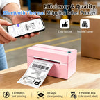 Bluetooth Thermal Label Printer,4x6 Shipping Label Printer Pink