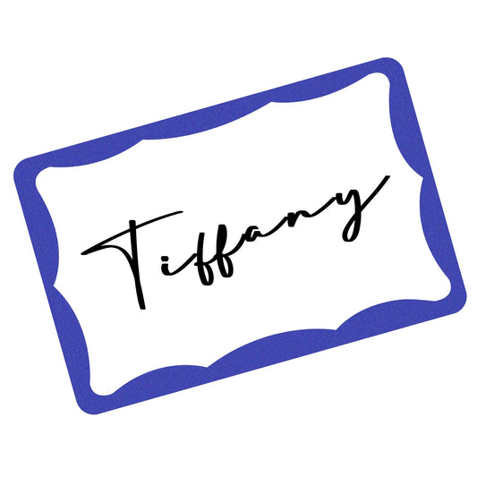 390Pcs Name Tags, 3in x 2in Name Tag Stickers, Name Tags Sticker for School Office Home(White with Blue Border) Bule