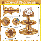 Bear Baby Shower Cupcake Stand - Brown 3 Tier Teddy Bear Baby Shower Decorations for Boys Girls, We Can Bearly Wait Dessert Table Decor with Toppers Gender Reveal Party Supplies