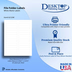 Inkjet/Laser File Folder Labels - 2/3" x 3 7/16" - 30 Labels Per Sheet - 25 Sheets / 750 Labels (Pack of 2)