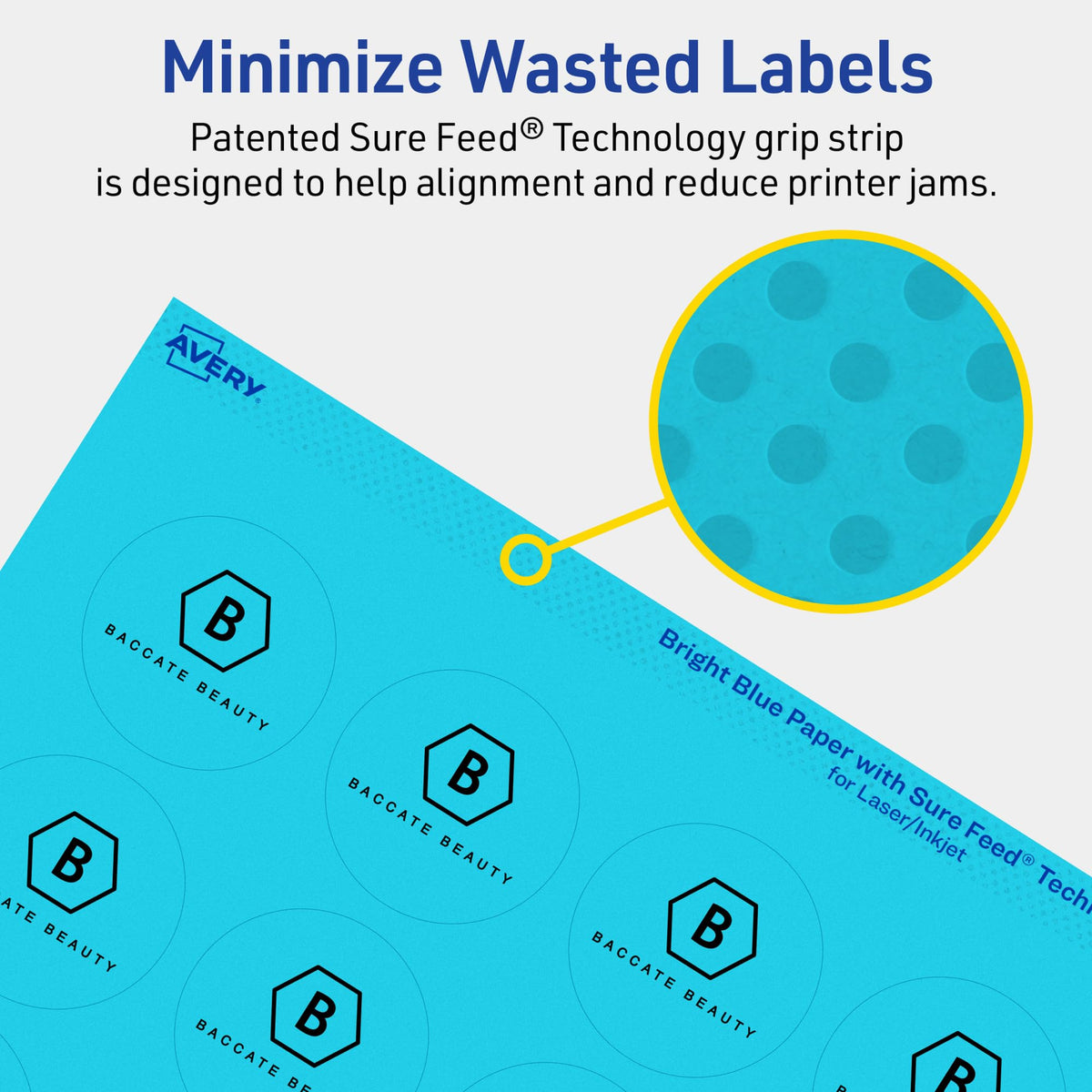 Avery Printable Round Labels, Sure Feed Technology, 1-2/3" Diameter, Bright Blue Labels, Print-to-The-Edge, Laser/Inkjet Printable, 400 Total, Great for Stickers and Candles 400 Labels