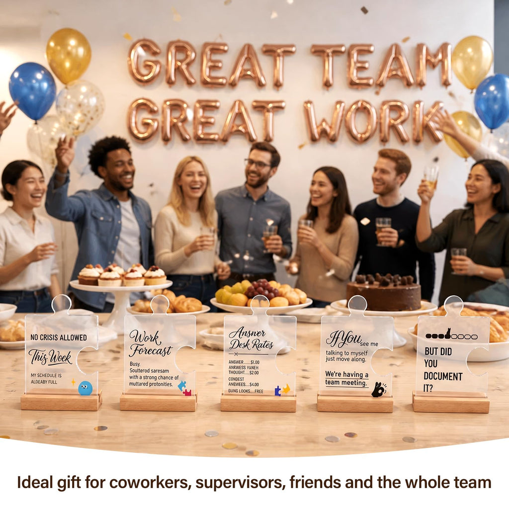 But did you document it 10 Pack different Employee Appreciation Gifts Bulk, Acrylic Puzzle Piece Desk Sign with Wooden Base - Funny Office Desk Decor, Thank You Gifts for Coworkers