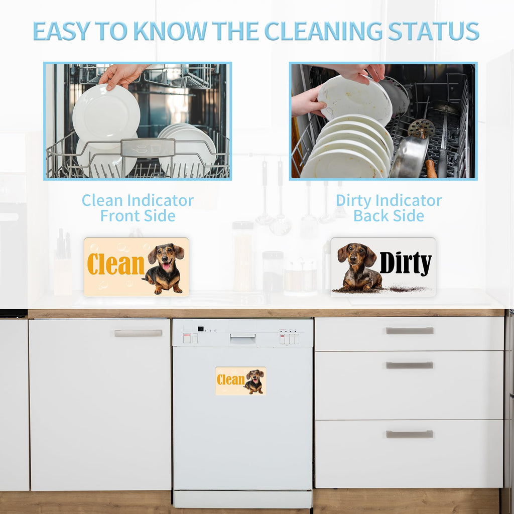Dachshund Dishwasher Clean Dirty Magnet, Double-Sided