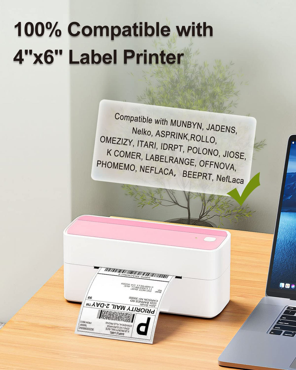 Phomemo 4x6 Thermal Label Printer Paper with Brown Creativity Thermal Labels for Shipping Label Printer