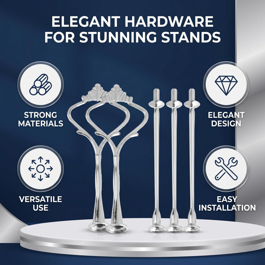 Sturdy 2 Tier Cake Stand Handle, 3 Set