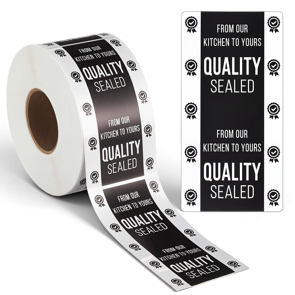 500 Pieces Tamper Evident Stickers 2 x 4 Inch Seal Proof Tape Safe Labels Sealed Tamper Proof Stickers for Drink Food Container Freshness Pizza Boxes Secure Food Delivery Black, White 500