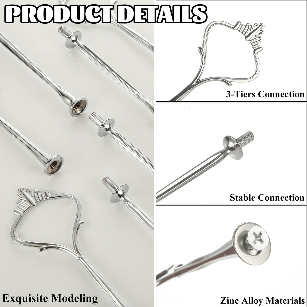 QTLCOHD 15 Set 3 Tiered Tray Hardware Kit, Zinc-Alloy Heavy Duty