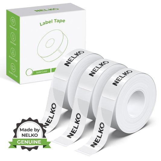 NELKO Genuine P21 Label Maker Tape, Adapted Label Print Paper, 14x40mm (0.55"x1.57"), Standard Laminated Office Labeling Tape Replacement, Multipurpose of P21, 180 Labels/Roll, 3-Roll, Transparent 0.55"x1.57"(14mmx40mm)-3 Rolls