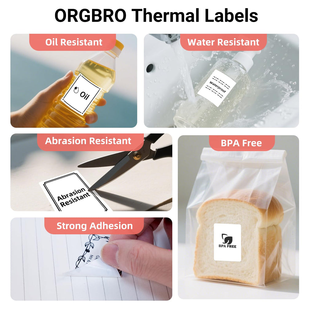 Universal Thermal Labels for 2&3 Inch Label Printers, 50×80mm, White 1.96"x3.15"