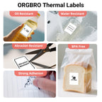 Universal Thermal Labels for 2&3 Inch Label Printers, 50×80mm, White 1.96"x3.15"