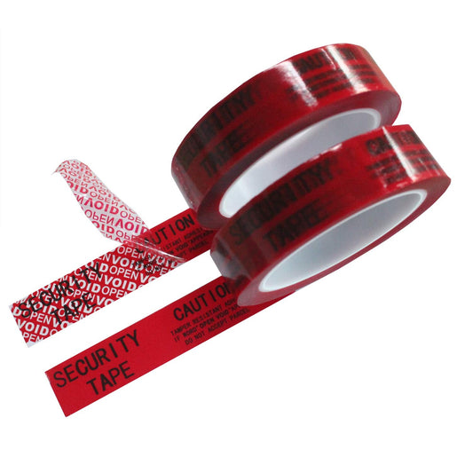 2 Rolls 100% Total Transfer Tamper Proof Security Seal Tapes (1 Inch x 55 Yards x 2 Mil, Ultra-Thick “Void” Film, Red) 2 Rolls x 1 Inch x 55 Yards