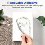 Avery Matte White Removable Arched Labels, Sure Feed Technology, Print-to-The-Edge, 4.75" x 3.5", 400 Removable Labels, Laser/Inkjet Printable 400 labels